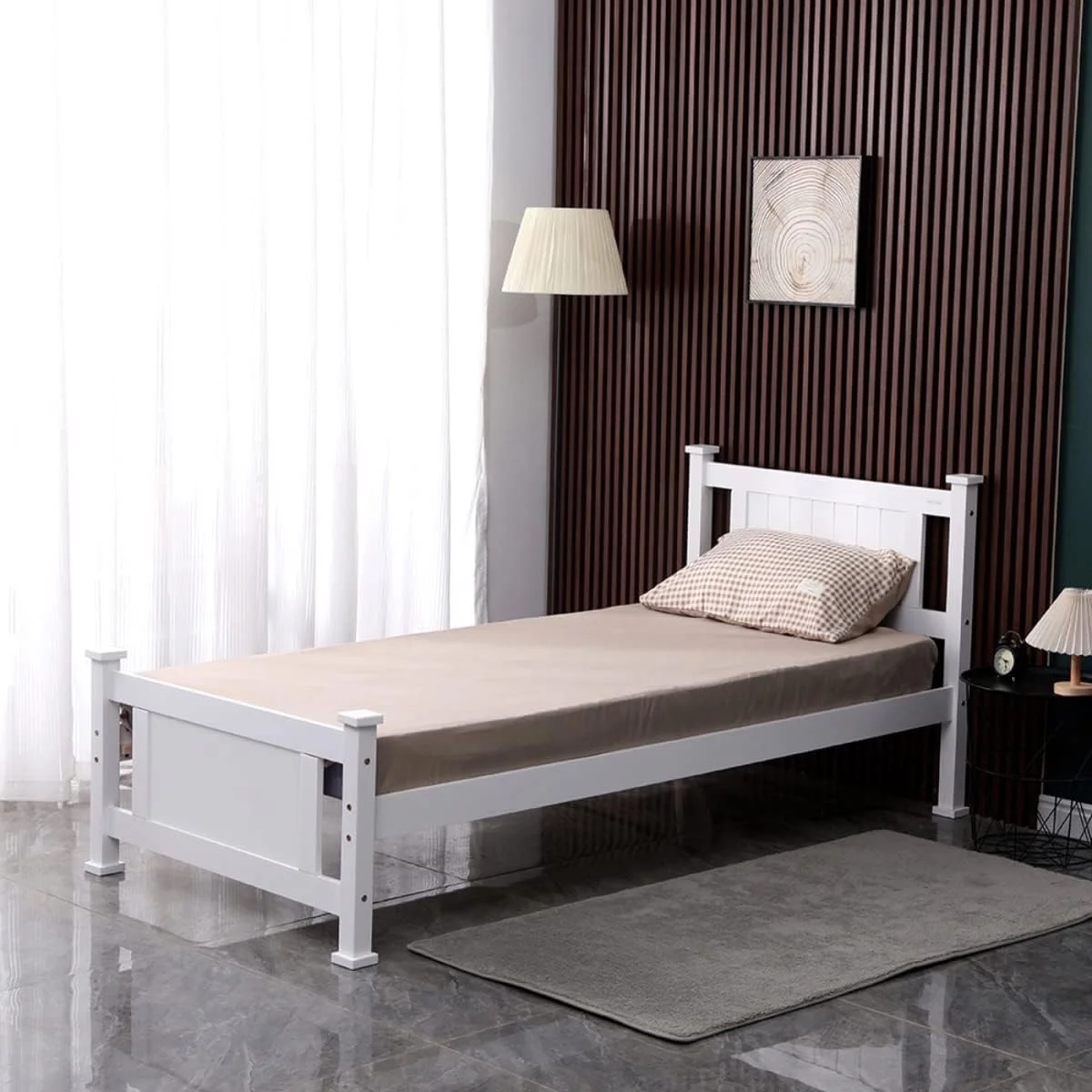تخت یک نفره هوم باکس مدل Stova Nova ابعاد 90x99x210 سانتی متر رنگ سفید تخت یک نفره هوم باکس مدل Stova Nova ابعاد 90x99x210 سانتی متر رنگ سفید