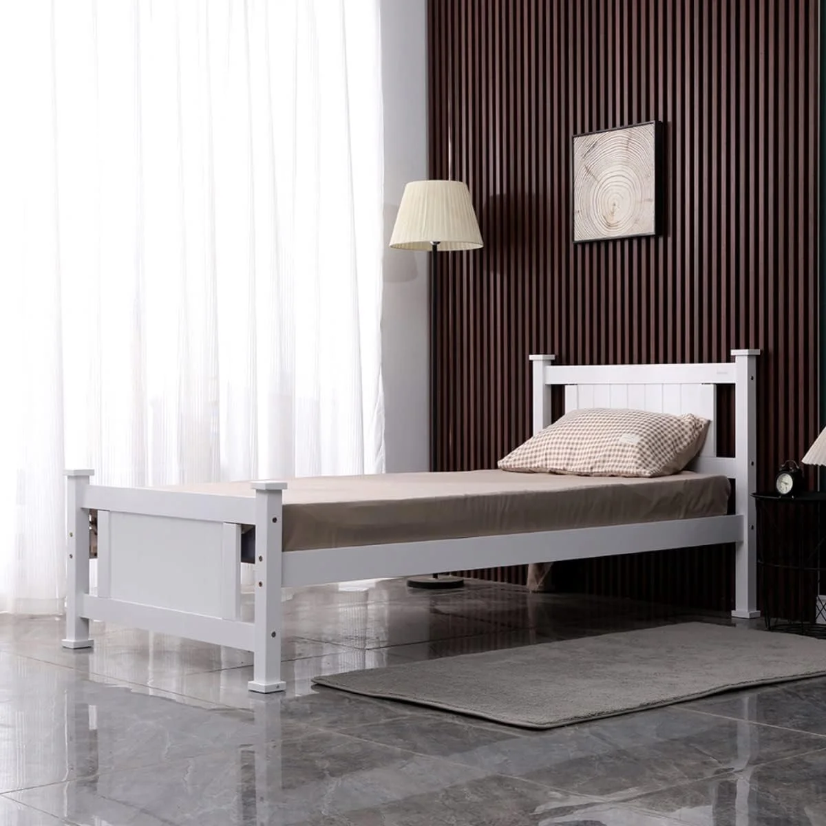 تخت یک نفره هوم باکس مدل Stova Nova ابعاد 90x99x210 سانتی متر رنگ سفید تخت یک نفره هوم باکس مدل Stova Nova ابعاد 90x99x210 سانتی متر رنگ سفید