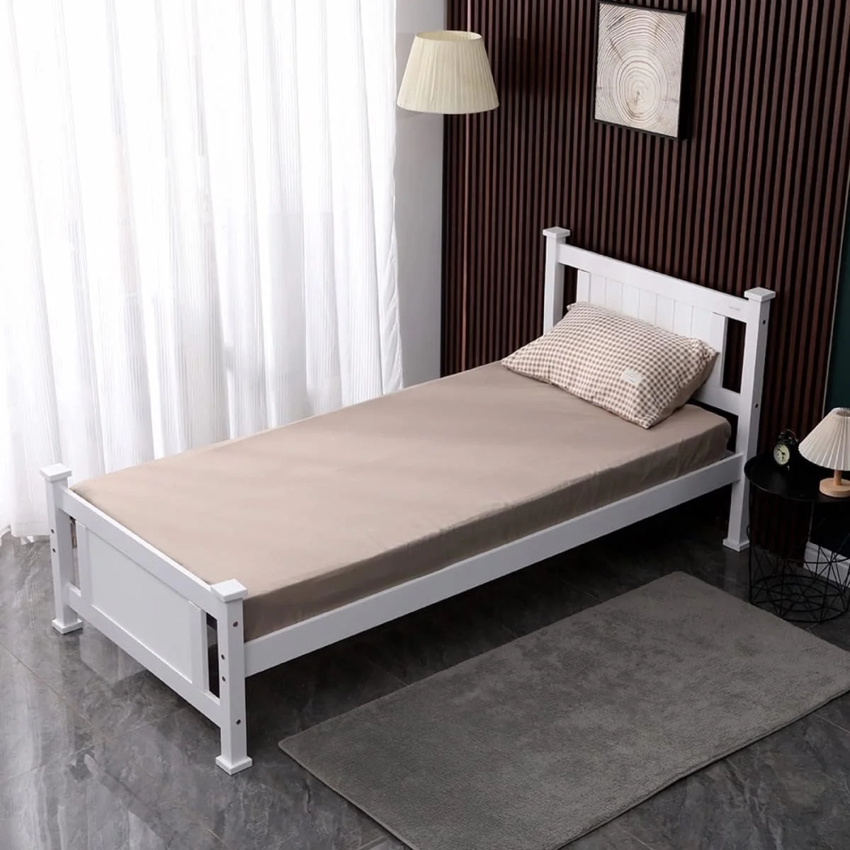 تخت یک نفره هوم باکس مدل Stova Nova ابعاد 90x99x210 سانتی متر رنگ سفید تخت یک نفره هوم باکس مدل Stova Nova ابعاد 90x99x210 سانتی متر رنگ سفید