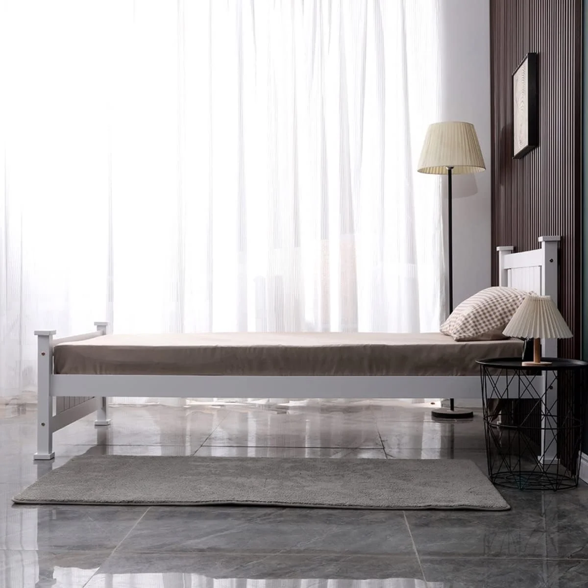 تخت یک نفره هوم باکس مدل Stova Nova ابعاد 90x99x210 سانتی متر رنگ سفید تخت یک نفره هوم باکس مدل Stova Nova ابعاد 90x99x210 سانتی متر رنگ سفید