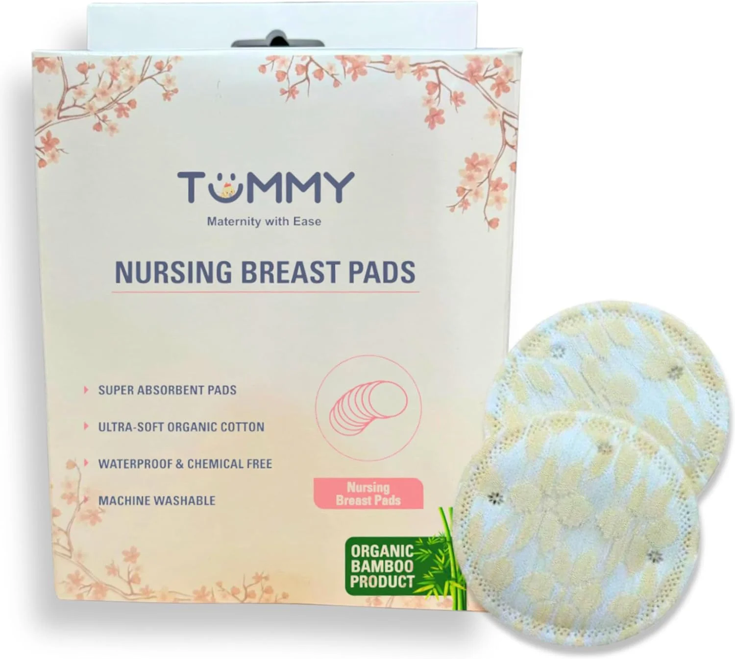پدهای شیردهی ارگانیک TUMMY - 52 پد شیردهی بامبو قابل شستشو، پدهای شیردهی قابل استفاده مجدد برای زنان، پدهای سینه قابل استفاده مجدد، پدهای نوک سینه برای لوازم ضروری شیردهی مادر جدید برای کاپ B-D - بسته 10 عددی