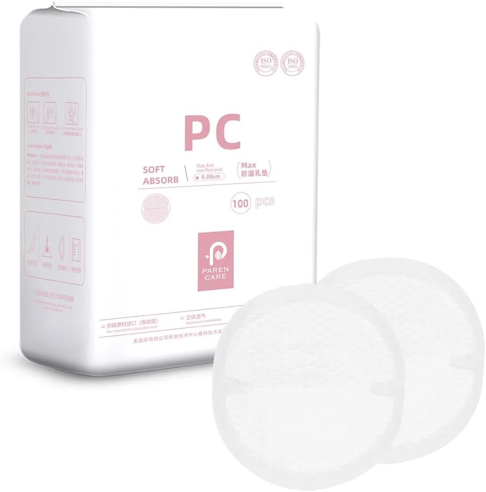 پد سینه 100 عددی، فوق العاده نازک، نرم و قابل تنفس، ظرفیت جذب 120 میلی لیتر، پدهای سینه قابل حمل فوق العاده جاذب و تنفسی، ضد نشت، بسته بندی جداگانه برای مادران