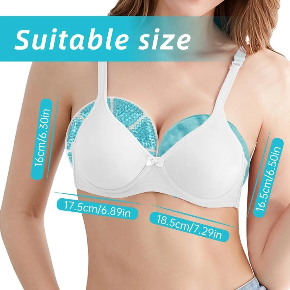 کمپرس یخ و گرم سینه SYOSI، بسته 2 عددی پدهای خنک کننده و گرم کننده آبی برای تسکین درد شیردهی، ورم پستان، احتقان، تورم و مجاری مسدود شده