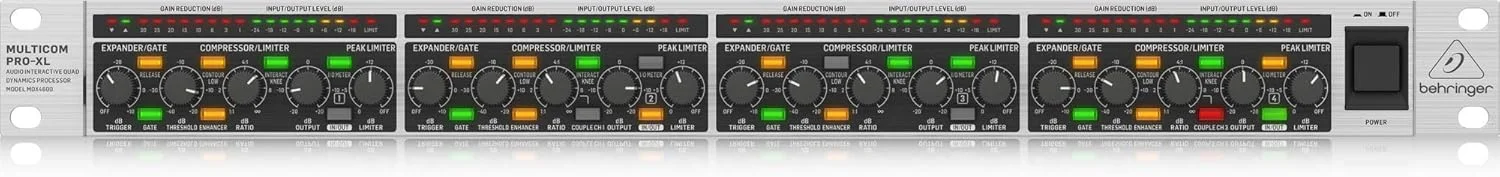 BEHRINGER MDX4600 V2 - کمپرسور/گیت/اکسپندر/لیمیتر 4 کاناله با کیفیت مرجع به همراه تقویت کننده دینامیک و فیلتر Low Contour