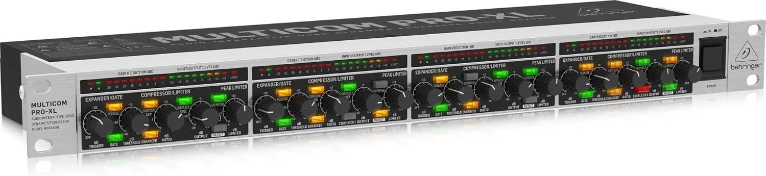 BEHRINGER MDX4600 V2 - کمپرسور/گیت/اکسپندر/لیمیتر 4 کاناله با کیفیت مرجع به همراه تقویت کننده دینامیک و فیلتر Low Contour