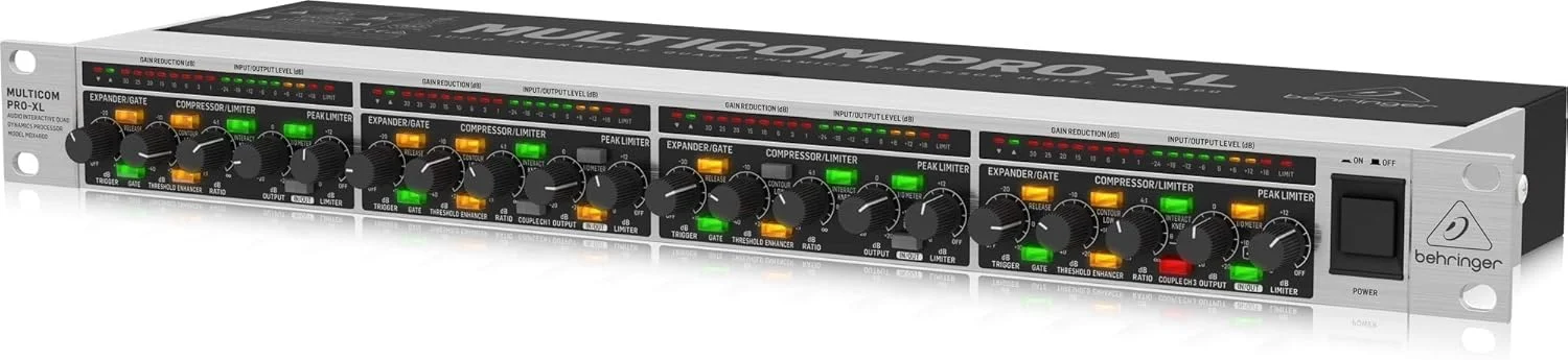 BEHRINGER MDX4600 V2 - کمپرسور/گیت/اکسپندر/لیمیتر 4 کاناله با کیفیت مرجع به همراه تقویت کننده دینامیک و فیلتر Low Contour