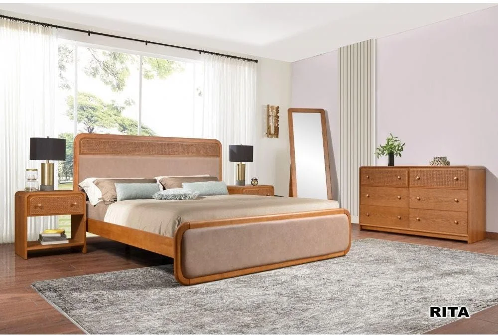 تخت خواب دو نفره دانوب هوم مدل ریتا با ابعاد 180x200 سانتی متر با چوب خیزران طبیعی | طراحی مدرن و مستحکم، مبلمان قاب تخت خواب چوبی | تخت خواب های آرام و راحت | ساخت مالزی، ابعاد: طول 188 x عرض 210 x ارتفاع 120 سانتی متر - بلوط/خیزران تخت خواب دو نفره دانوب هوم مدل ریتا با ابعاد 180x200 سانتی متر با چوب خیزران طبیعی | طراحی مدرن و مستحکم، مبلمان قاب تخت خواب چوبی | تخت خواب های آرام و راحت | ساخت مالزی، ابعاد: طول 188 x عرض 210 x ارتفاع 120 سانتی متر - بلوط/خیزران