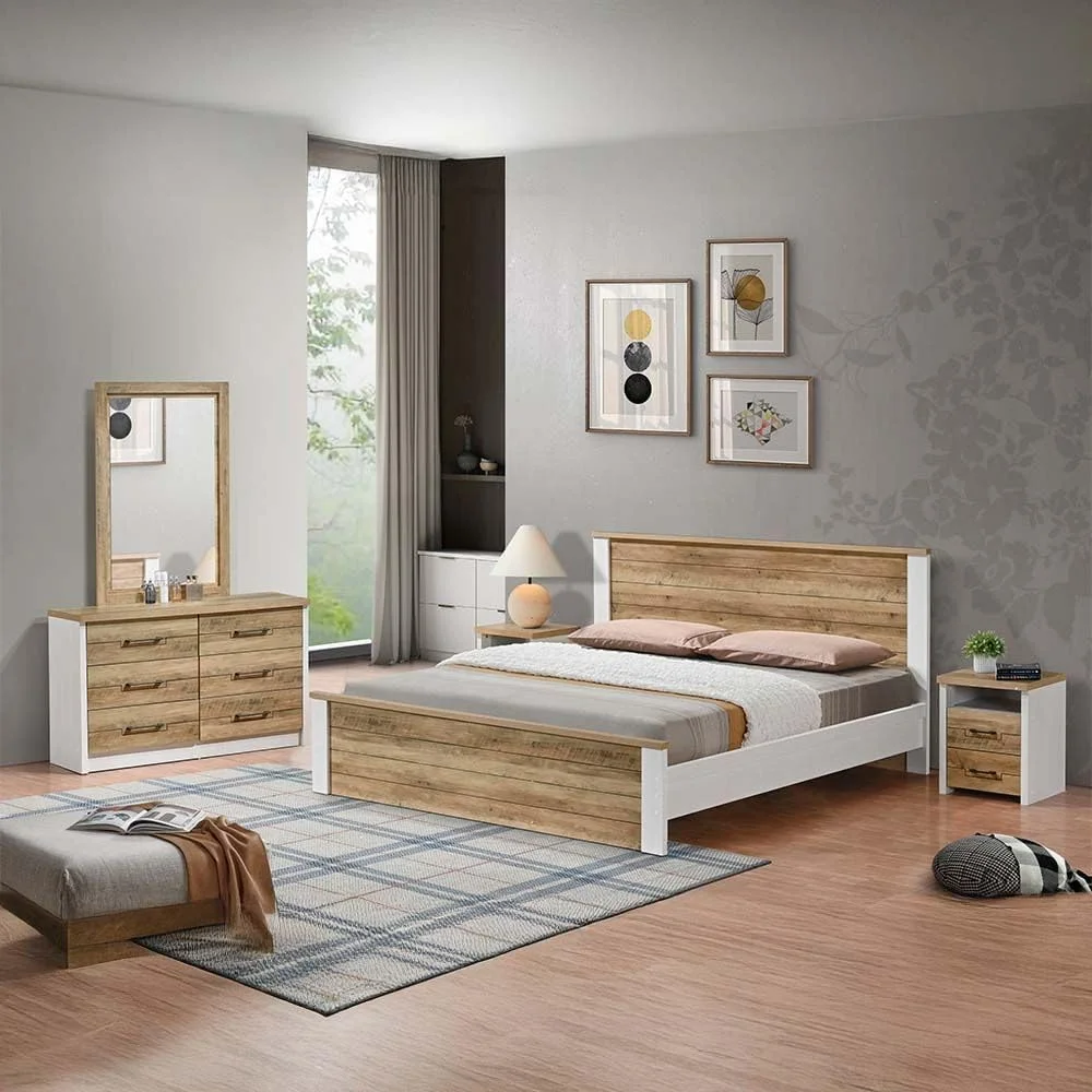 تخت خواب دو نفره کینگ دانوب هوم مدل Swann سایز 180X200 | طراحی مدرن و مقاوم | مبلمان قاب تخت خواب چوبی | تخت خواب های راحت و بی صدا | ساخت مالزی L208xW188xH103cm - بلوط تابستانی/سفید صدفی تخت خواب دو نفره کینگ دانوب هوم مدل Swann سایز 180X200 | طراحی مدرن و مقاوم | مبلمان قاب تخت خواب چوبی | تخت خواب های راحت و بی صدا | ساخت مالزی L208xW188xH103cm - بلوط تابستانی/سفید صدفی