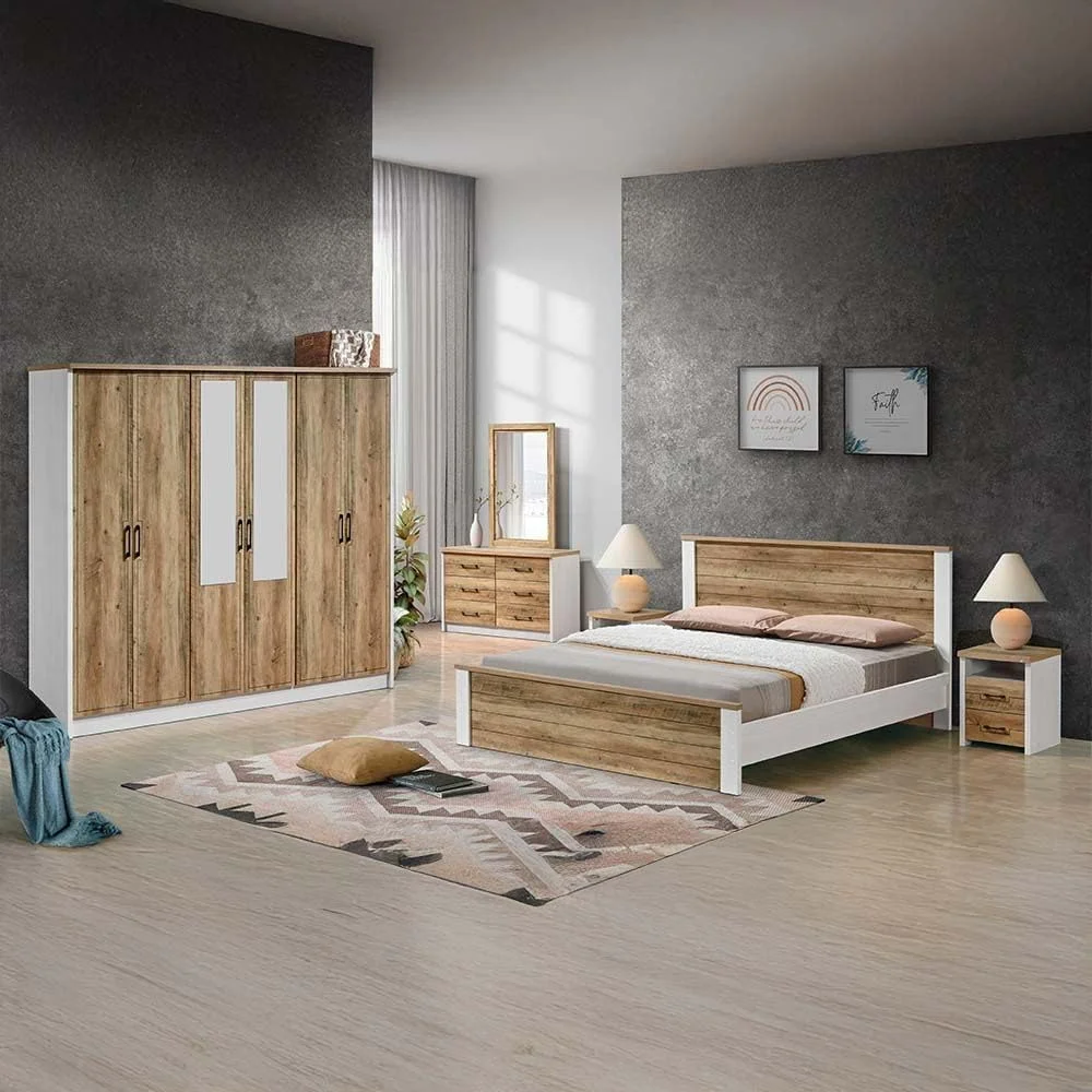 تخت خواب دو نفره کینگ دانوب هوم مدل Swann سایز 180X200 | طراحی مدرن و مقاوم | مبلمان قاب تخت خواب چوبی | تخت خواب های راحت و بی صدا | ساخت مالزی L208xW188xH103cm - بلوط تابستانی/سفید صدفی تخت خواب دو نفره کینگ دانوب هوم مدل Swann سایز 180X200 | طراحی مدرن و مقاوم | مبلمان قاب تخت خواب چوبی | تخت خواب های راحت و بی صدا | ساخت مالزی L208xW188xH103cm - بلوط تابستانی/سفید صدفی