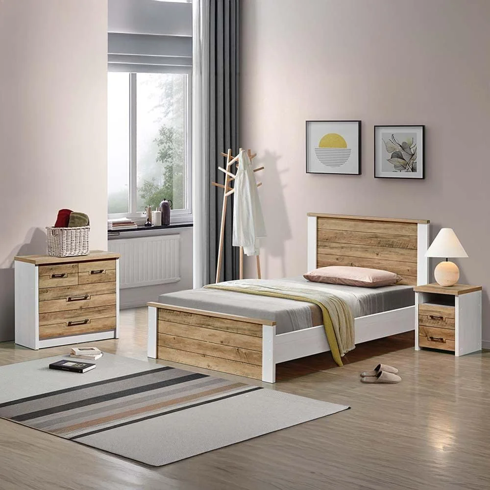 تخت یک نفره جوان دانوب هوم مدل Swann سایز 120x200 | طراحی مدرن و مقاوم | قاب تخت چوبی یک نفره | تخت خواب های آرام و راحت | ساخت مالزی ابعاد L208xW128xH103cm - رنگ Summer Oak/Pearl White تخت یک نفره جوان دانوب هوم مدل Swann سایز 120x200 | طراحی مدرن و مقاوم | قاب تخت چوبی یک نفره | تخت خواب های آرام و راحت | ساخت مالزی ابعاد L208xW128xH103cm - رنگ Summer Oak/Pearl White
