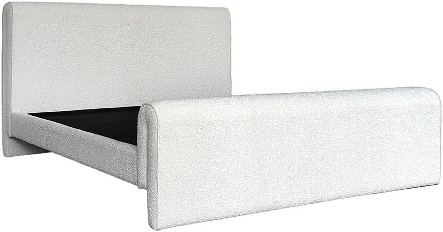 تخت خواب کینگ سایز روکش دار دانوب هوم مدل Naples 180X200 | طراحی مدرن و مستحکم، مبلمان قاب تخت خواب دو نفره چوبی | تخت خواب های آرام و راحت L241xW196xH115cm - بژ