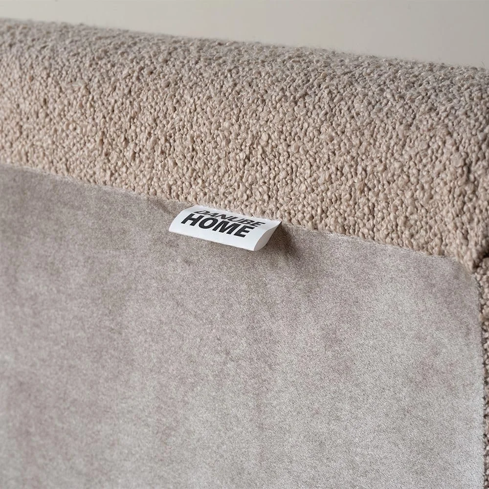 تخت یک نفره روکش دار 120x200 Danube Home Travvy | مبلمان قاب تخت یک نفره چوبی با طراحی مدرن | تخت خواب راحت (تشک شامل نمی شود) L215xW132xH140cm - بژ تیره تخت یک نفره روکش دار 120x200 Danube Home Travvy | مبلمان قاب تخت یک نفره چوبی با طراحی مدرن | تخت خواب راحت (تشک شامل نمی شود) L215xW132xH140cm - بژ تیره