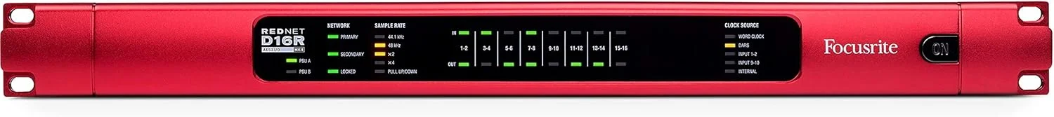 اینترفیس دیجیتال 16x16 فوکوسرایت RedNet D16R MkII برای شبکههای Dante، با کنترل سطح کانال برای ورودیها و خروجیهای جداگانه اینترفیس دیجیتال 16x16 فوکوسرایت RedNet D16R MkII برای شبکههای Dante، با کنترل سطح کانال برای ورودیها و خروجیهای جداگانه