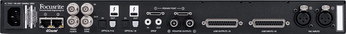 کارت صدای Focusrite Red 8Line با 58 ورودی / 64 خروجی Thunderbolt 3 به همراه پری امپ های میکروفون Red Evolution و ورودی/خروجی لاین، اتصالات DigiLink، ADAT و S/PDIF و 32x32 Dante IO کارت صدای Focusrite Red 8Line با 58 ورودی / 64 خروجی Thunderbolt 3 به همراه پری امپ های میکروفون Red Evolution و ورودی/خروجی لاین، اتصالات DigiLink، ADAT و S/PDIF و 32x32 Dante IO