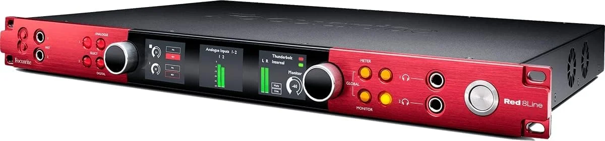 کارت صدای Focusrite Red 8Line با 58 ورودی / 64 خروجی Thunderbolt 3 به همراه پری امپ های میکروفون Red Evolution و ورودی/خروجی لاین، اتصالات DigiLink، ADAT و S/PDIF و 32x32 Dante IO کارت صدای Focusrite Red 8Line با 58 ورودی / 64 خروجی Thunderbolt 3 به همراه پری امپ های میکروفون Red Evolution و ورودی/خروجی لاین، اتصالات DigiLink، ADAT و S/PDIF و 32x32 Dante IO