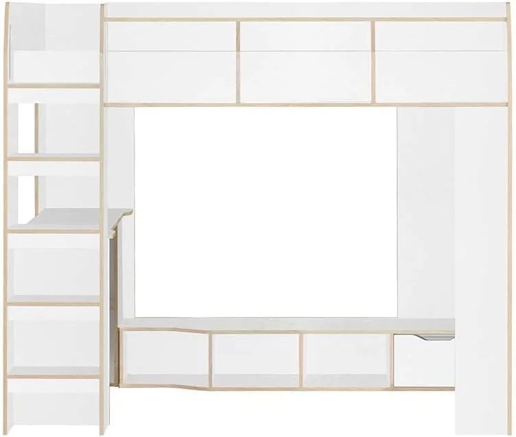تخت خواب دو طبقه با میز تحریر و فضای ذخیره سازی Kinder 90X190 Danube Home | طراحی مدرن و مقاوم، مبلمان تخت یک نفره چوبی | ساخت مالزی، ابعاد L195.4xW113xH170 سانتی متر - سفید و بلوط سونوما تخت خواب دو طبقه با میز تحریر و فضای ذخیره سازی Kinder 90X190 Danube Home | طراحی مدرن و مقاوم، مبلمان تخت یک نفره چوبی | ساخت مالزی، ابعاد L195.4xW113xH170 سانتی متر - سفید و بلوط سونوما