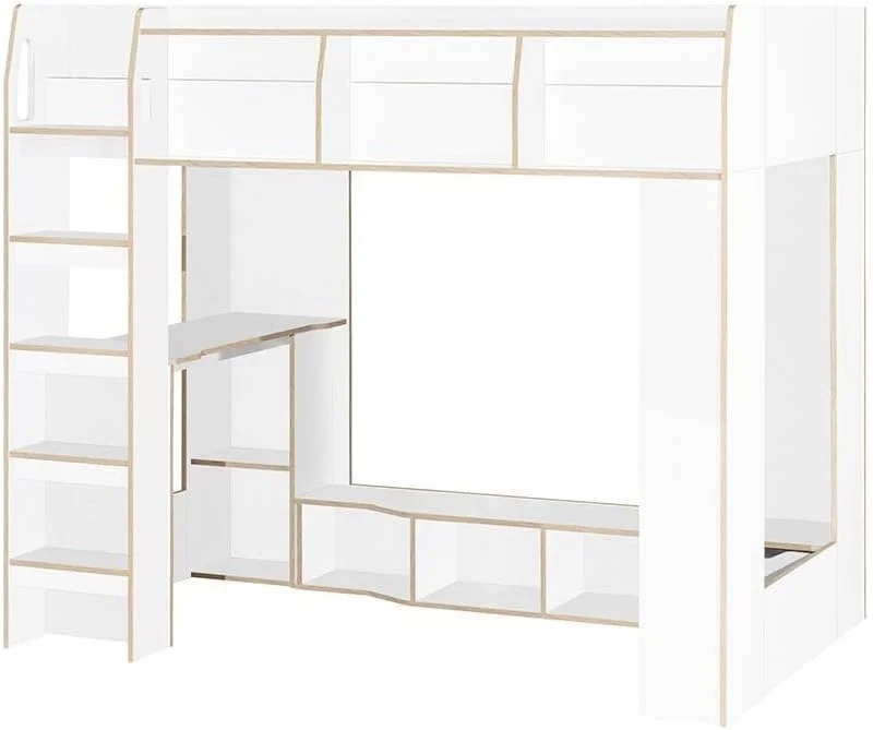 تخت خواب دو طبقه با میز تحریر و فضای ذخیره سازی Kinder 90X190 Danube Home | طراحی مدرن و مقاوم، مبلمان تخت یک نفره چوبی | ساخت مالزی، ابعاد L195.4xW113xH170 سانتی متر - سفید و بلوط سونوما تخت خواب دو طبقه با میز تحریر و فضای ذخیره سازی Kinder 90X190 Danube Home | طراحی مدرن و مقاوم، مبلمان تخت یک نفره چوبی | ساخت مالزی، ابعاد L195.4xW113xH170 سانتی متر - سفید و بلوط سونوما