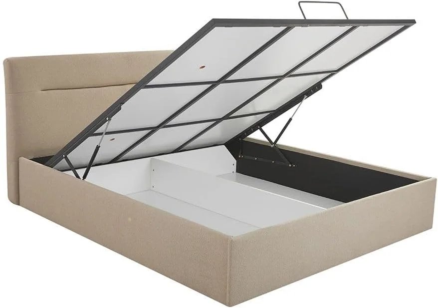 تخت خواب کینگ 180x200 دانوب هوم مدل Hendrix با فضای ذخیره سازی هیدرولیک - طوسی مایل به قهوه ای تخت خواب کینگ 180x200 دانوب هوم مدل Hendrix با فضای ذخیره سازی هیدرولیک - طوسی مایل به قهوه ای