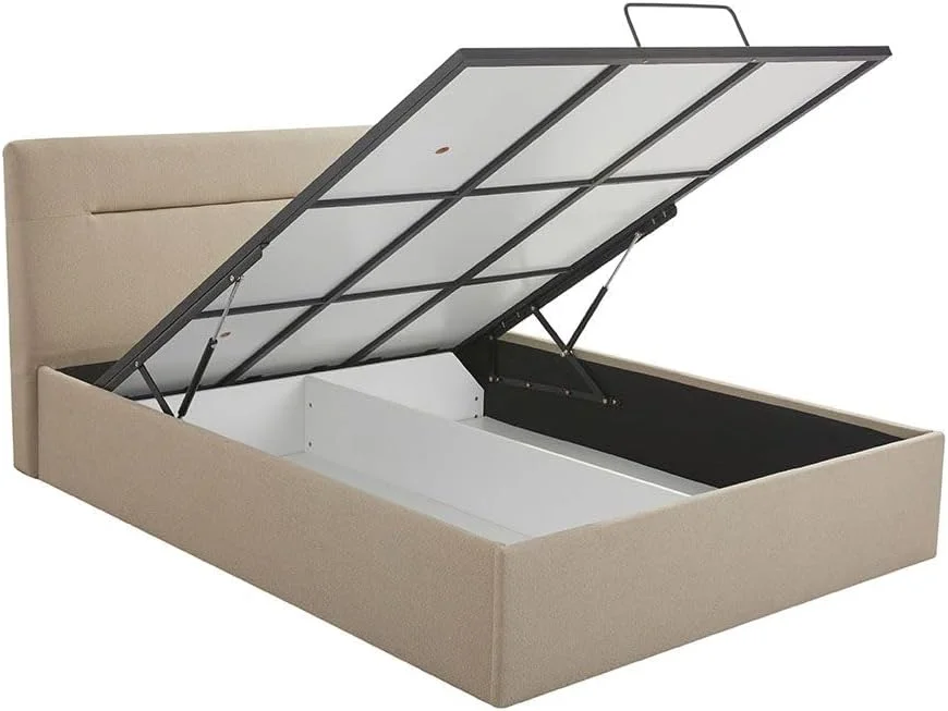 تخت خواب دو نفره 150x200 دانوب هوم مدل Hendrix با فضای ذخیره سازی هیدرولیک - طوسی مایل به قهوه ای تخت خواب دو نفره 150x200 دانوب هوم مدل Hendrix با فضای ذخیره سازی هیدرولیک - طوسی مایل به قهوه ای