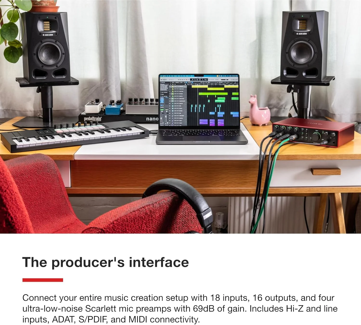 کارت صدای USB Focusrite Scarlett 18i16 نسل چهارم برای نوازندگان، ترانهسرایان، گیتاریستها، تولیدکنندگان محتوا — ضبط با کیفیت استودیویی و نرمافزارهای مورد نیاز برای ضبط کارت صدای USB Focusrite Scarlett 18i16 نسل چهارم برای نوازندگان، ترانهسرایان، گیتاریستها، تولیدکنندگان محتوا — ضبط با کیفیت استودیویی و نرمافزارهای مورد نیاز برای ضبط