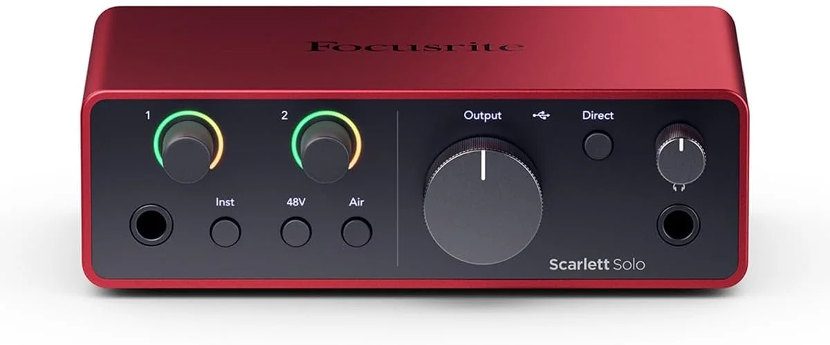 کارت صدای USB Focusrite Scarlett Solo نسل 4 به همراه بسته نرم افزاری و کابل میکروفون XLR 10 فوتی H&A کارت صدای USB Focusrite Scarlett Solo نسل 4 به همراه بسته نرم افزاری و کابل میکروفون XLR 10 فوتی H&A