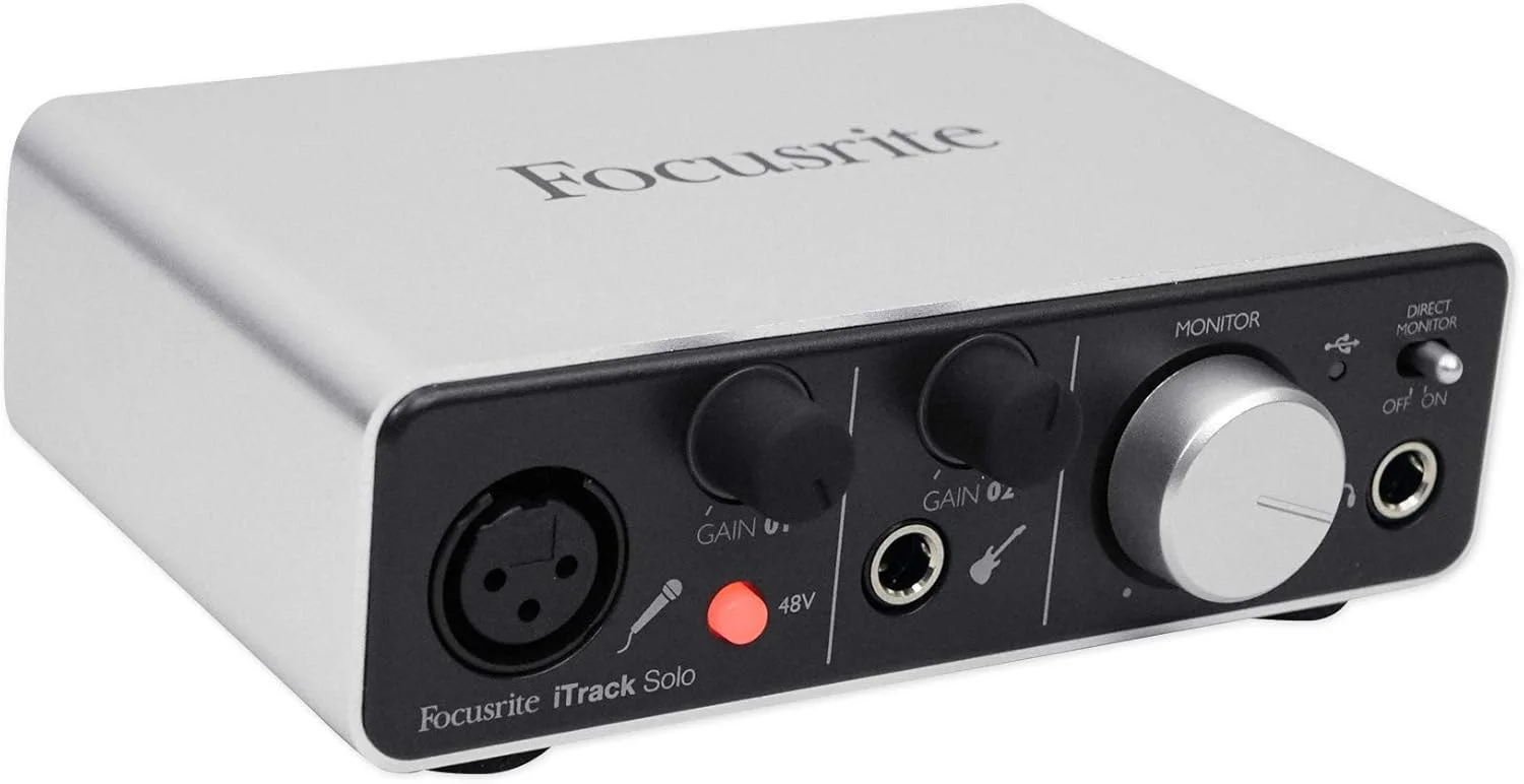 کارت صدای Focusrite iTrack Solo برای مک، کامپیوتر و آیپد - کارت صدای USB برای ضبط، استریم و پادکست با XLR، ورودی لاین و نرم افزار حرفه ای کارت صدای Focusrite iTrack Solo برای مک، کامپیوتر و آیپد - کارت صدای USB برای ضبط، استریم و پادکست با XLR، ورودی لاین و نرم افزار حرفه ای