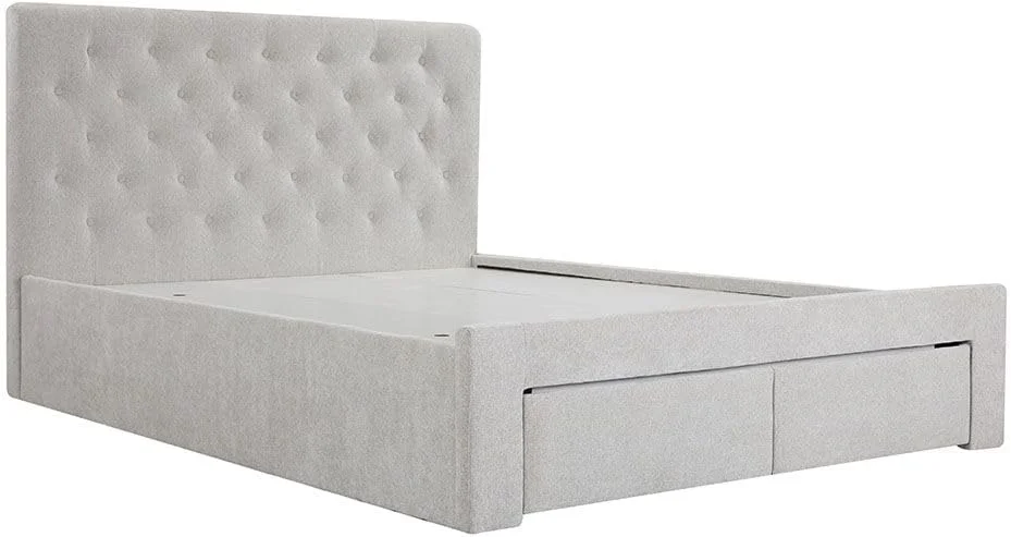 تخت خواب دو نفره 150x200 دانوب هوم مدل Bacia با 2 کشو جلویی - خاکستری روشن تخت خواب دو نفره 150x200 دانوب هوم مدل Bacia با 2 کشو جلویی - خاکستری روشن