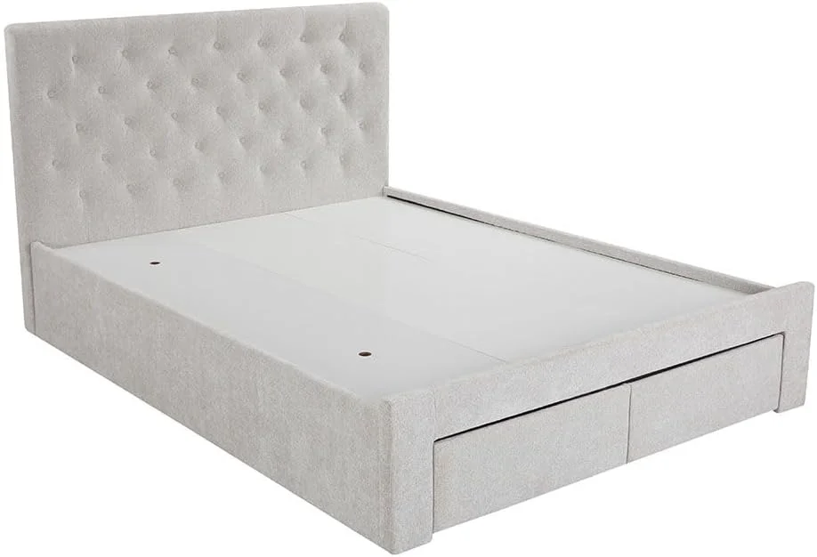 تخت خواب دو نفره 150x200 دانوب هوم مدل Bacia با 2 کشو جلویی - خاکستری روشن تخت خواب دو نفره 150x200 دانوب هوم مدل Bacia با 2 کشو جلویی - خاکستری روشن