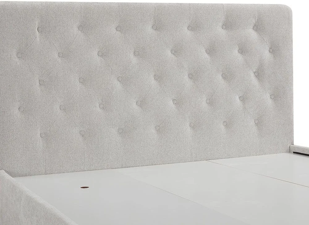 تخت خواب دو نفره 150x200 دانوب هوم مدل Bacia با 2 کشو جلویی - خاکستری روشن تخت خواب دو نفره 150x200 دانوب هوم مدل Bacia با 2 کشو جلویی - خاکستری روشن