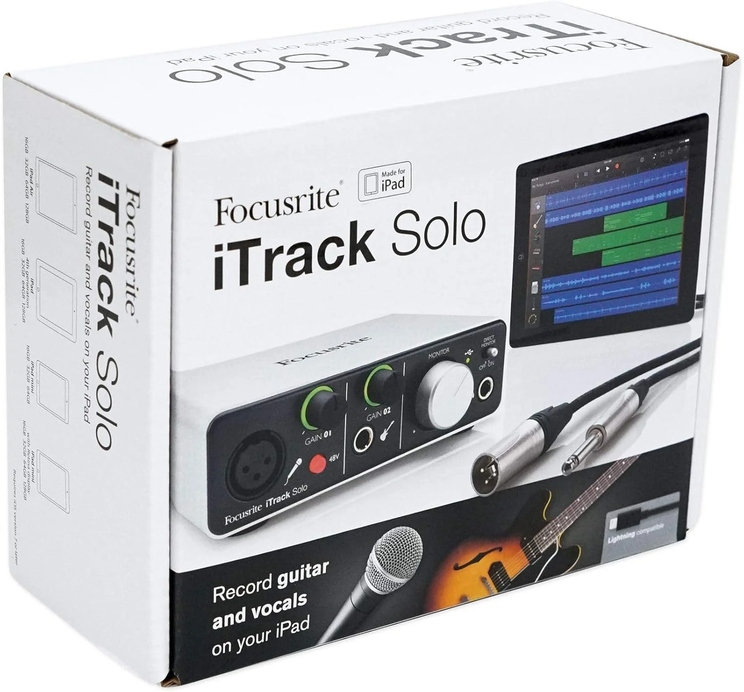 کارت صدای Focusrite iTrack Solo برای مک، کامپیوتر و آیپد - کارت صدای USB برای ضبط، استریم و پادکست با XLR، ورودی لاین و نرم افزار حرفه ای کارت صدای Focusrite iTrack Solo برای مک، کامپیوتر و آیپد - کارت صدای USB برای ضبط، استریم و پادکست با XLR، ورودی لاین و نرم افزار حرفه ای