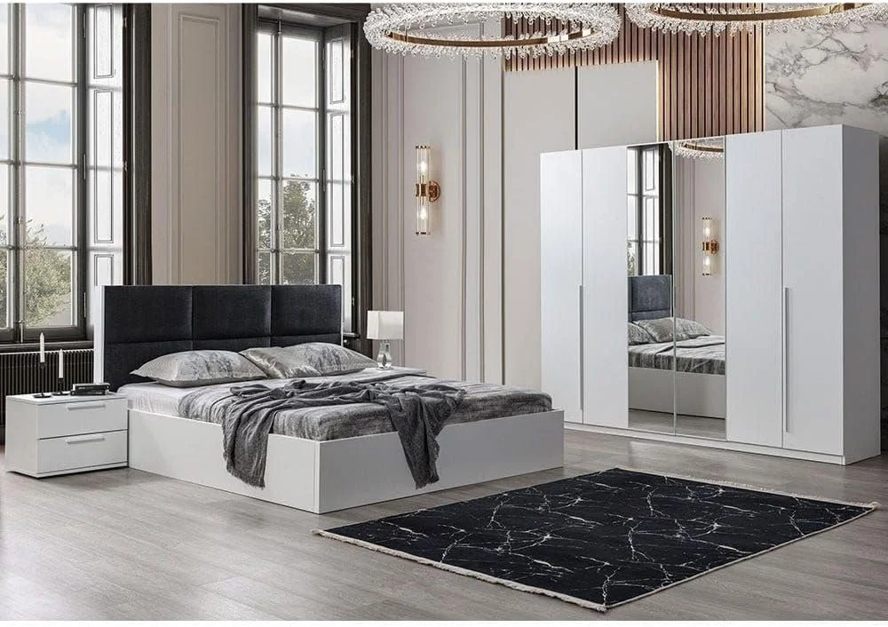تخت خواب کینگ 180x200 مدل V2 Serenity دانوب هوم | طراحی مدرن و مستحکم، مبلمان قاب تخت خواب دو نفره چوبی | تخت خواب های آرام و راحت L193xW218xH107cm - سفید تخت خواب کینگ 180x200 مدل V2 Serenity دانوب هوم | طراحی مدرن و مستحکم، مبلمان قاب تخت خواب دو نفره چوبی | تخت خواب های آرام و راحت L193xW218xH107cm - سفید