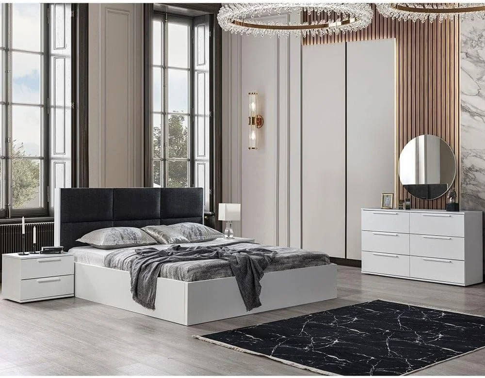 تخت خواب کینگ 180x200 مدل V2 Serenity دانوب هوم | طراحی مدرن و مستحکم، مبلمان قاب تخت خواب دو نفره چوبی | تخت خواب های آرام و راحت L193xW218xH107cm - سفید تخت خواب کینگ 180x200 مدل V2 Serenity دانوب هوم | طراحی مدرن و مستحکم، مبلمان قاب تخت خواب دو نفره چوبی | تخت خواب های آرام و راحت L193xW218xH107cm - سفید