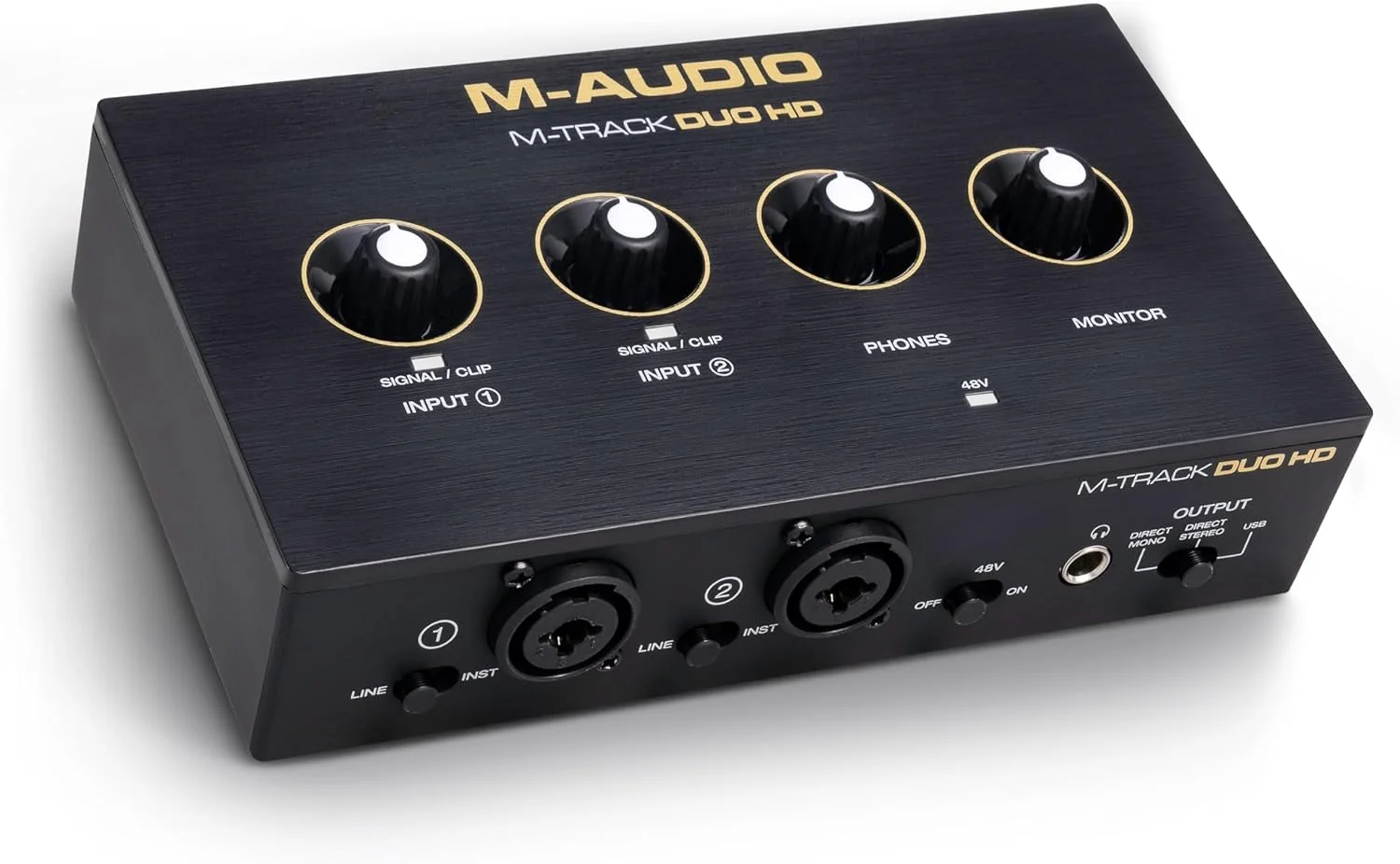 کارت صدای M-AUDIO M-Track Duo HD 24bit 192kHz برای ضبط، استریم، پادکست با USB-C، 2 ورودی XLR TRS، 2 خروجی TRS، به همراه بسته نرم افزاری