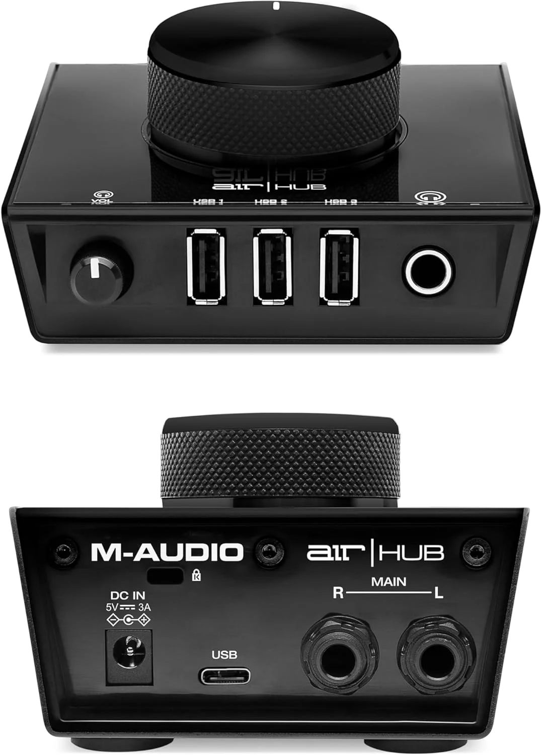 کارت صدای USB M-Audio AIR|HUB با هاب 3 پورت و نرم افزار ضبط از Pro-Tools و Ableton Live، به همراه FX و سازهای استودیویی