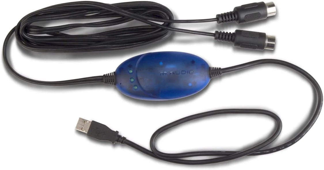 M-Audio Uno - رابط MIDI فوق العاده قابل حمل 1 ورودی/1 خروجی با تغذیه از طریق USB برای Mac و PC - راه حل عالی برای اتصال سینتی سایزرها و ماژول های صدا به کامپیوتر شما