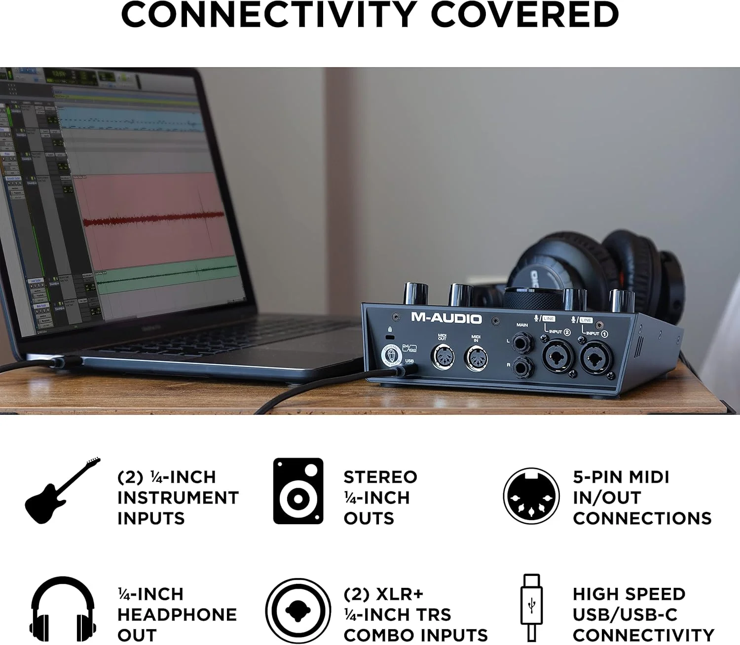 کارت صدای USB/MIDI M-Audio AIR 192|6 - 2 ورودی/ 2 خروجی به همراه نرم افزار ضبط صدا از Pro-Tools و Ableton Live به علاوه افکت ها و سازهای استودیویی کارت صدای USB/MIDI M-Audio AIR 192|6 - 2 ورودی/ 2 خروجی به همراه نرم افزار ضبط صدا از Pro-Tools و Ableton Live به علاوه افکت ها و سازهای استودیویی