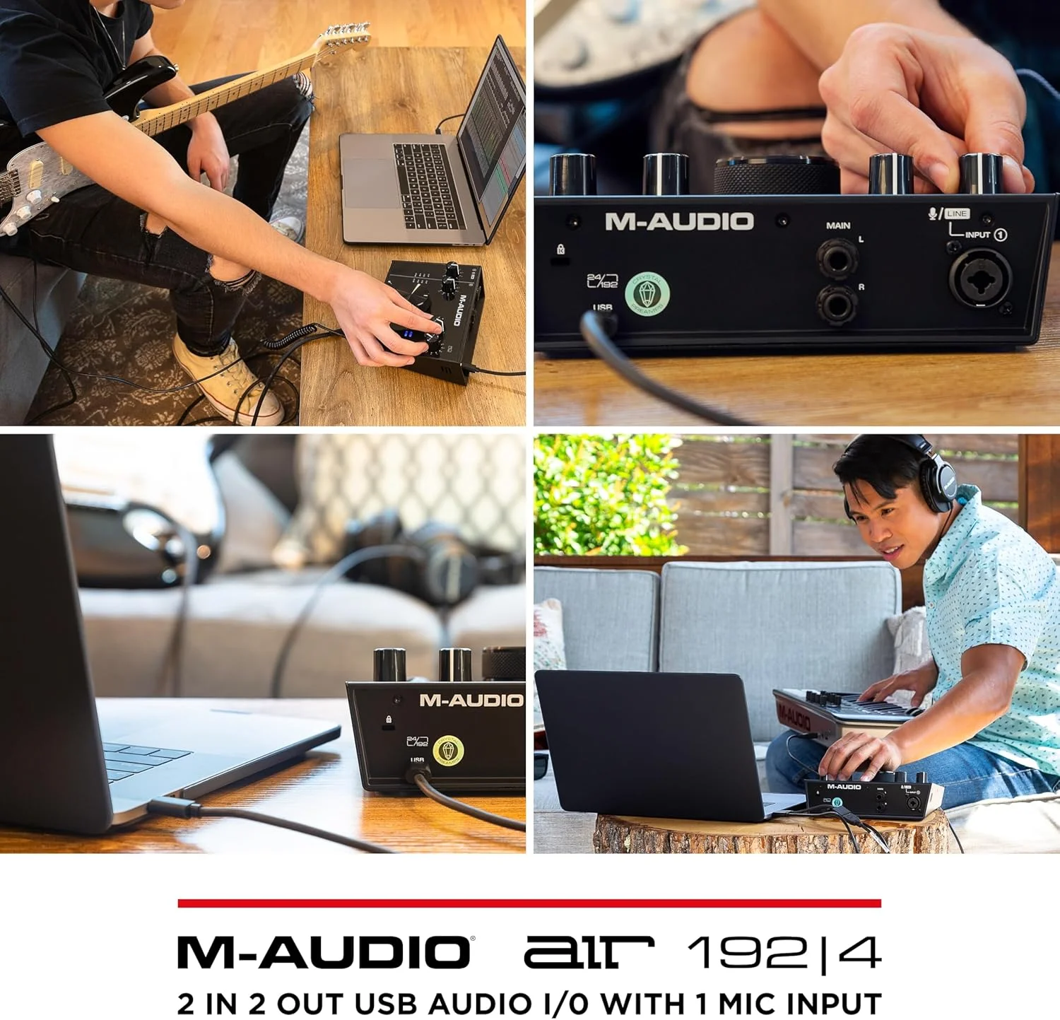 کارت صدای M-Audio Air 192|4 - رابط صوتی USB 2 ورودی/2 خروجی به همراه نرم افزار ضبط صدا از Protools و Ableton Live به علاوه افکت های استودیویی و سازهای مجازی کارت صدای M-Audio Air 192|4 - رابط صوتی USB 2 ورودی/2 خروجی به همراه نرم افزار ضبط صدا از Protools و Ableton Live به علاوه افکت های استودیویی و سازهای مجازی