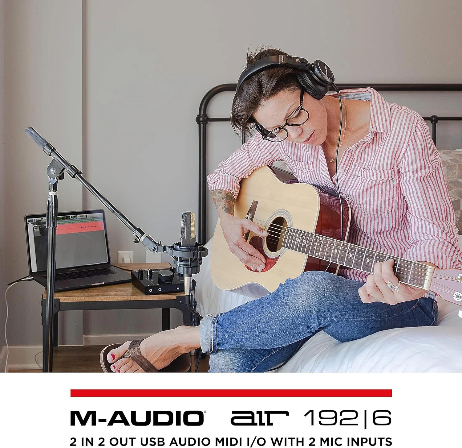 کارت صدای USB/MIDI M-Audio AIR 192|6 - 2 ورودی/ 2 خروجی به همراه نرم افزار ضبط صدا از Pro-Tools و Ableton Live به علاوه افکت ها و سازهای استودیویی کارت صدای USB/MIDI M-Audio AIR 192|6 - 2 ورودی/ 2 خروجی به همراه نرم افزار ضبط صدا از Pro-Tools و Ableton Live به علاوه افکت ها و سازهای استودیویی
