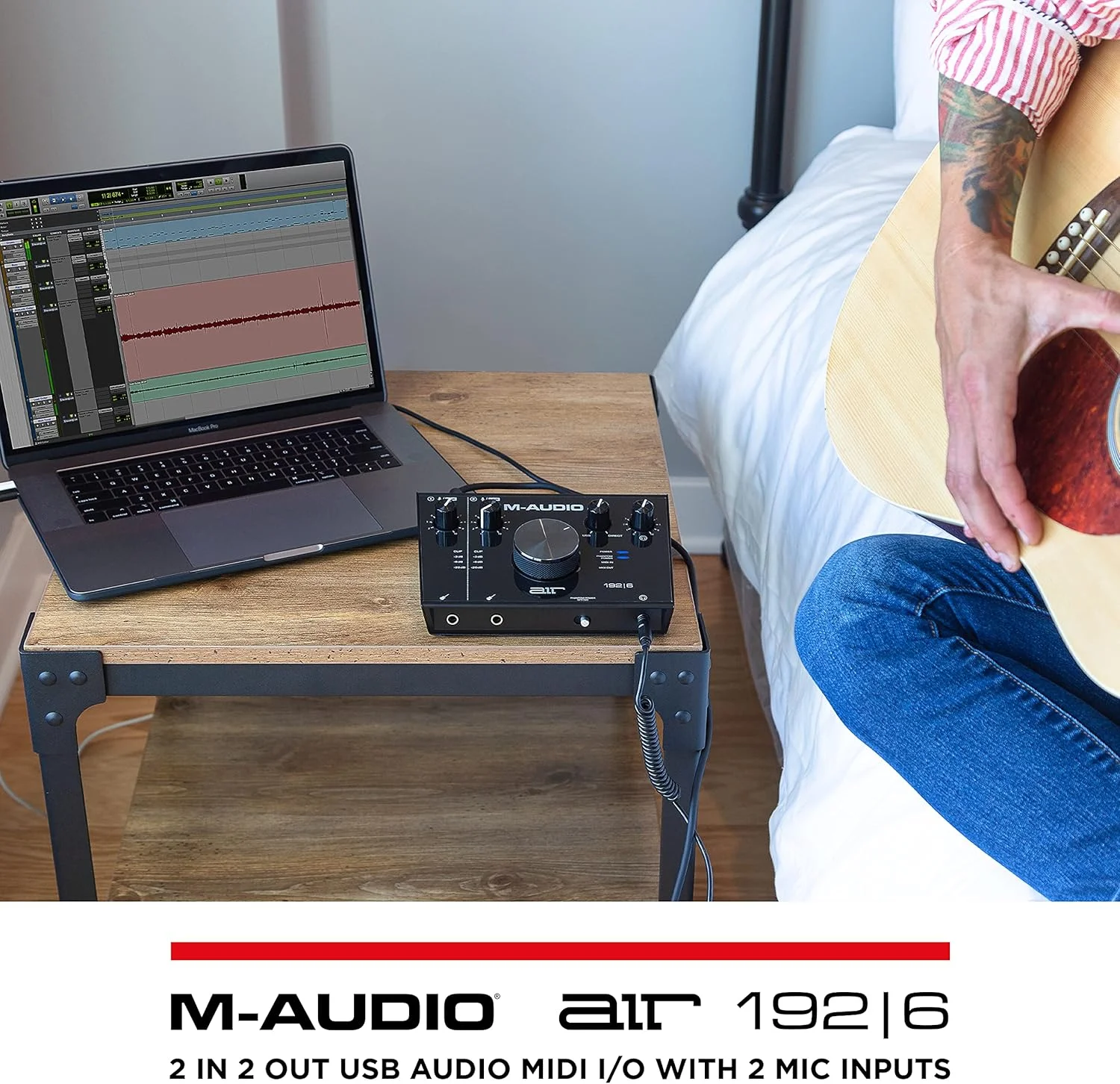 کارت صدای USB/MIDI M-Audio AIR 192|6 - 2 ورودی/ 2 خروجی به همراه نرم افزار ضبط صدا از Pro-Tools و Ableton Live به علاوه افکت ها و سازهای استودیویی کارت صدای USB/MIDI M-Audio AIR 192|6 - 2 ورودی/ 2 خروجی به همراه نرم افزار ضبط صدا از Pro-Tools و Ableton Live به علاوه افکت ها و سازهای استودیویی