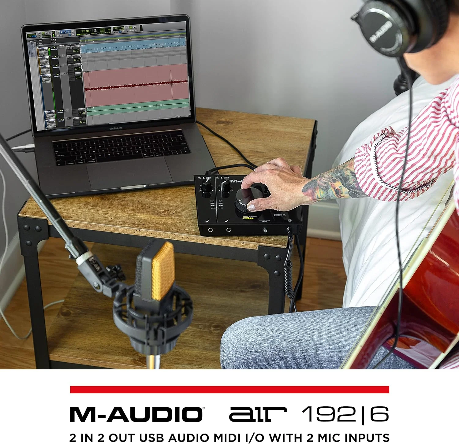 کارت صدای USB/MIDI M-Audio AIR 192|6 - 2 ورودی/ 2 خروجی به همراه نرم افزار ضبط صدا از Pro-Tools و Ableton Live به علاوه افکت ها و سازهای استودیویی کارت صدای USB/MIDI M-Audio AIR 192|6 - 2 ورودی/ 2 خروجی به همراه نرم افزار ضبط صدا از Pro-Tools و Ableton Live به علاوه افکت ها و سازهای استودیویی