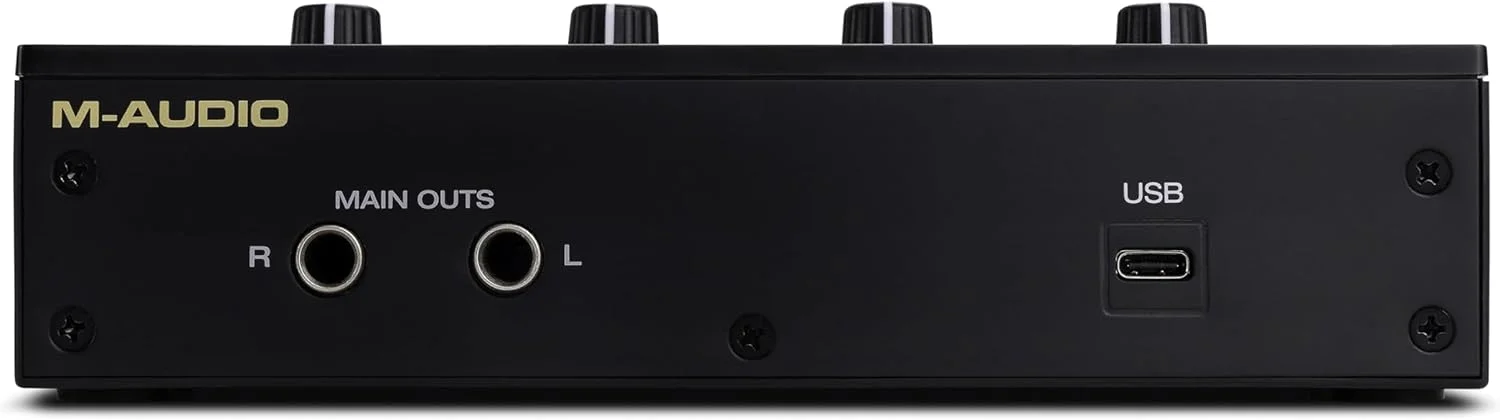کارت صدای M-AUDIO M-Track Duo HD 24bit 192kHz برای ضبط، استریم، پادکست با USB-C، 2 ورودی XLR TRS، 2 خروجی TRS، به همراه بسته نرم افزاری