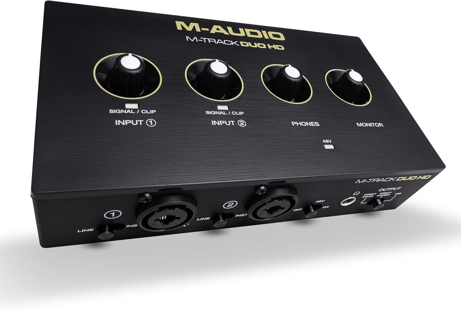کارت صدای M-AUDIO M-Track Duo HD 24bit 192kHz برای ضبط، استریم، پادکست با USB-C، 2 ورودی XLR TRS، 2 خروجی TRS، به همراه بسته نرم افزاری