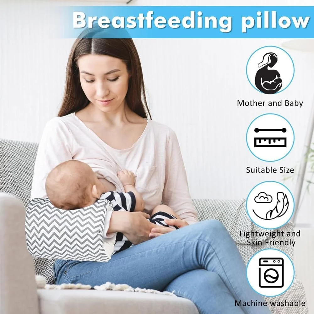 بالش شیردهی نوزاد Amerteer Cozy Cradle - بالش شیردهی کودک با پشتیبانی از سر - بالش شیردهی پنبه ای نرم برای پشتیبانی از شیردهی - بالش شیردهی برای راحتی، ضروری برای نوزاد، مسافرتی و قابل حمل بالش شیردهی نوزاد Amerteer Cozy Cradle - بالش شیردهی کودک با پشتیبانی از سر - بالش شیردهی پنبه ای نرم برای پشتیبانی از شیردهی - بالش شیردهی برای راحتی، ضروری برای نوزاد، مسافرتی و قابل حمل