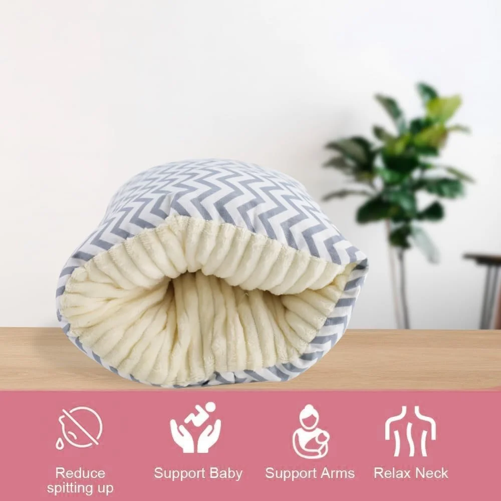 بالش شیردهی نوزاد Amerteer Cozy Cradle - بالش شیردهی کودک با پشتیبانی از سر - بالش شیردهی پنبه ای نرم برای پشتیبانی از شیردهی - بالش شیردهی برای راحتی، ضروری برای نوزاد، مسافرتی و قابل حمل بالش شیردهی نوزاد Amerteer Cozy Cradle - بالش شیردهی کودک با پشتیبانی از سر - بالش شیردهی پنبه ای نرم برای پشتیبانی از شیردهی - بالش شیردهی برای راحتی، ضروری برای نوزاد، مسافرتی و قابل حمل