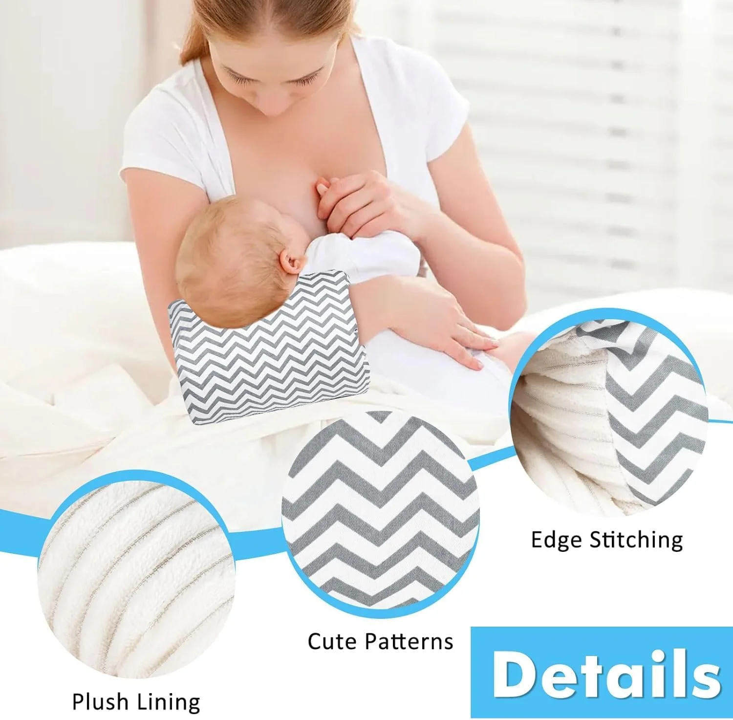 بالش شیردهی نوزاد Amerteer Cozy Cradle - بالش شیردهی کودک با پشتیبانی از سر - بالش شیردهی پنبه ای نرم برای حمایت از شیردهی - بالش شیردهی برای راحتی، ضروری برای نوزاد، قابل حمل برای مسافرت بالش شیردهی نوزاد Amerteer Cozy Cradle - بالش شیردهی کودک با پشتیبانی از سر - بالش شیردهی پنبه ای نرم برای حمایت از شیردهی - بالش شیردهی برای راحتی، ضروری برای نوزاد، قابل حمل برای مسافرت