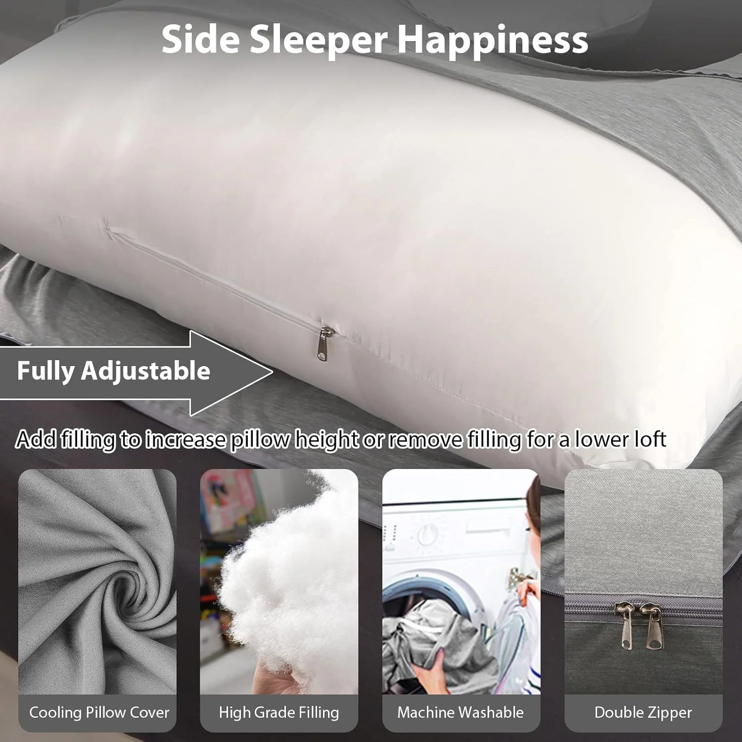 بالش بارداری BATTOP برای خواب، بالش بارداری تمام بدن با روکش خنک کننده، پشتیبانی از کمر، باسن، پاها، شکم برای زنان باردار، ملزومات بارداری بالش بارداری BATTOP برای خواب، بالش بارداری تمام بدن با روکش خنک کننده، پشتیبانی از کمر، باسن، پاها، شکم برای زنان باردار، ملزومات بارداری