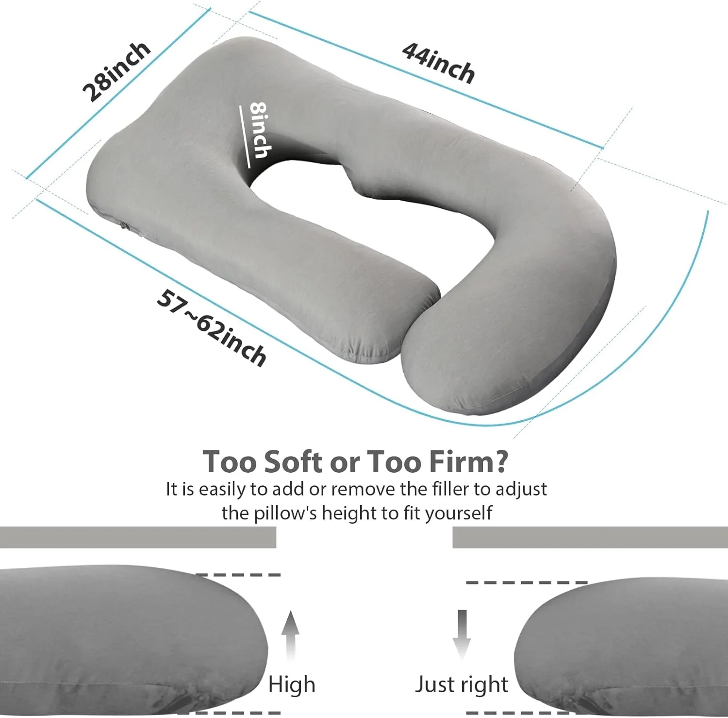 بالش بارداری BATTOP برای خواب، بالش بارداری تمام بدن با روکش خنک کننده، پشتیبانی از کمر، باسن، پاها، شکم برای زنان باردار، ملزومات بارداری بالش بارداری BATTOP برای خواب، بالش بارداری تمام بدن با روکش خنک کننده، پشتیبانی از کمر، باسن، پاها، شکم برای زنان باردار، ملزومات بارداری