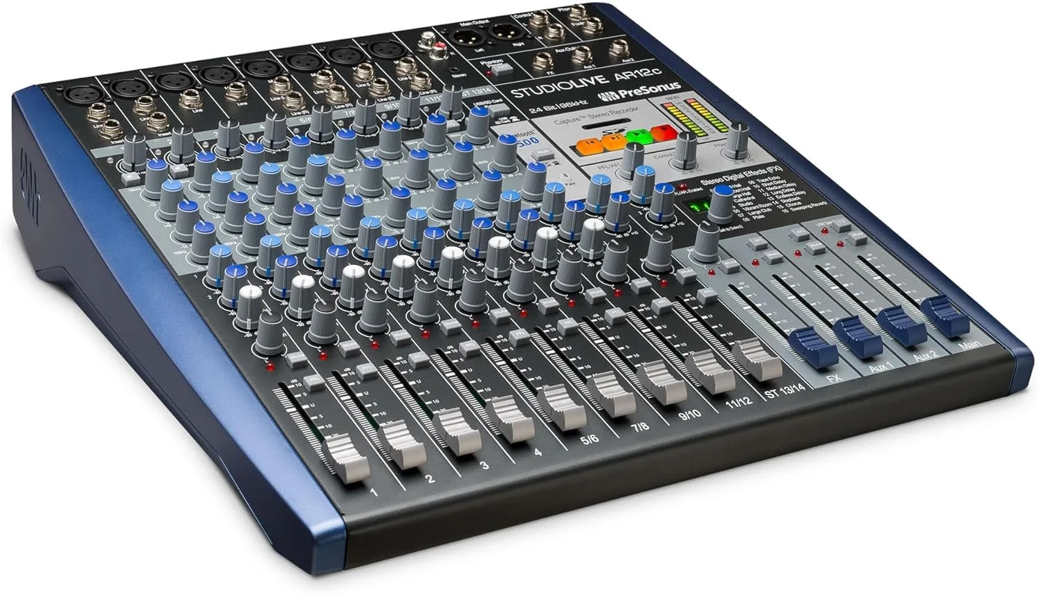 میکسر آنالوگ/کارت صدای PreSonus StudioLive AR12c، ۱۴ کانال، سازگار با USB-C و دارای ضبط کننده استریو SD میکسر آنالوگ/کارت صدای PreSonus StudioLive AR12c، ۱۴ کانال، سازگار با USB-C و دارای ضبط کننده استریو SD