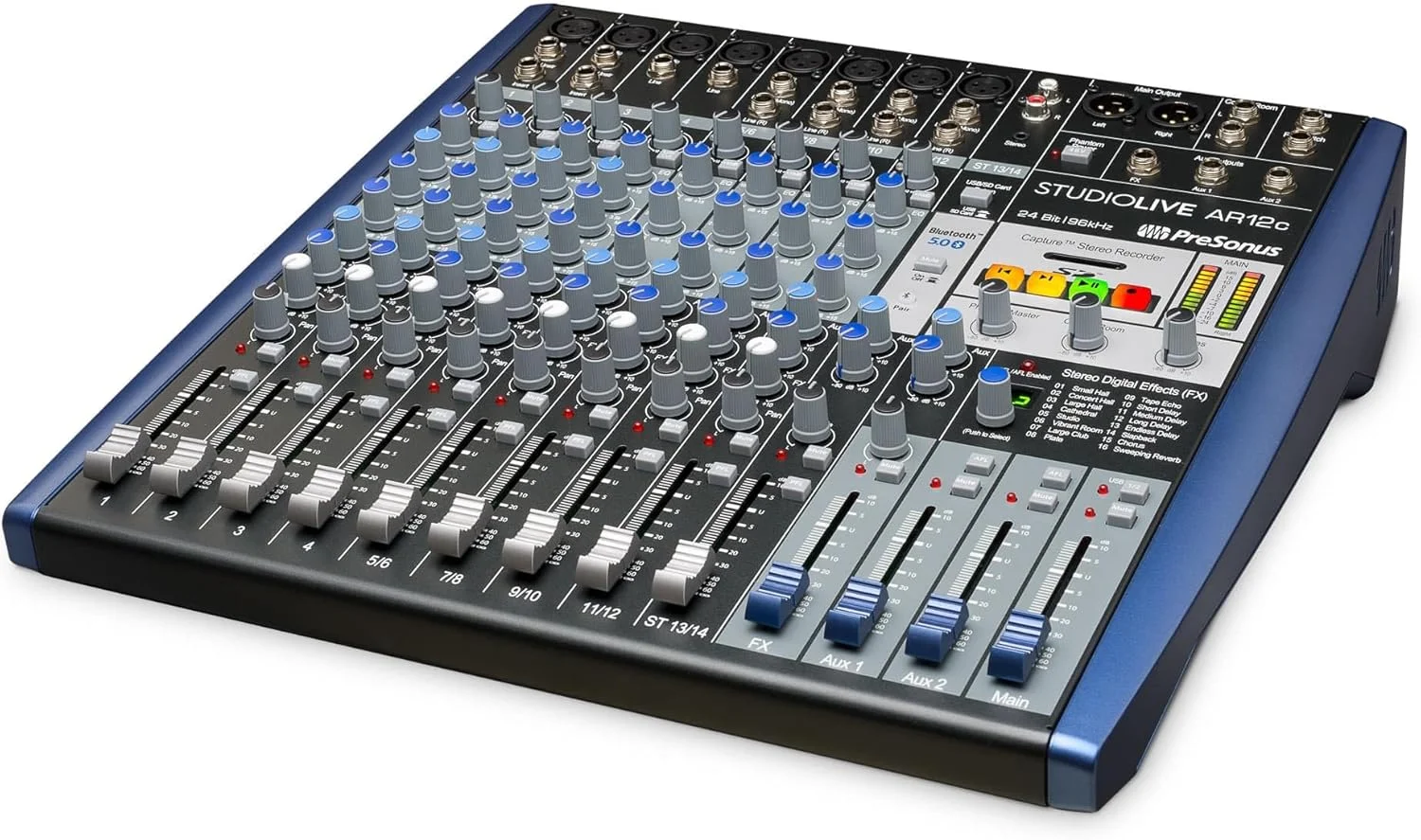 میکسر آنالوگ/کارت صدای PreSonus StudioLive AR12c، ۱۴ کانال، سازگار با USB-C و دارای ضبط کننده استریو SD میکسر آنالوگ/کارت صدای PreSonus StudioLive AR12c، ۱۴ کانال، سازگار با USB-C و دارای ضبط کننده استریو SD