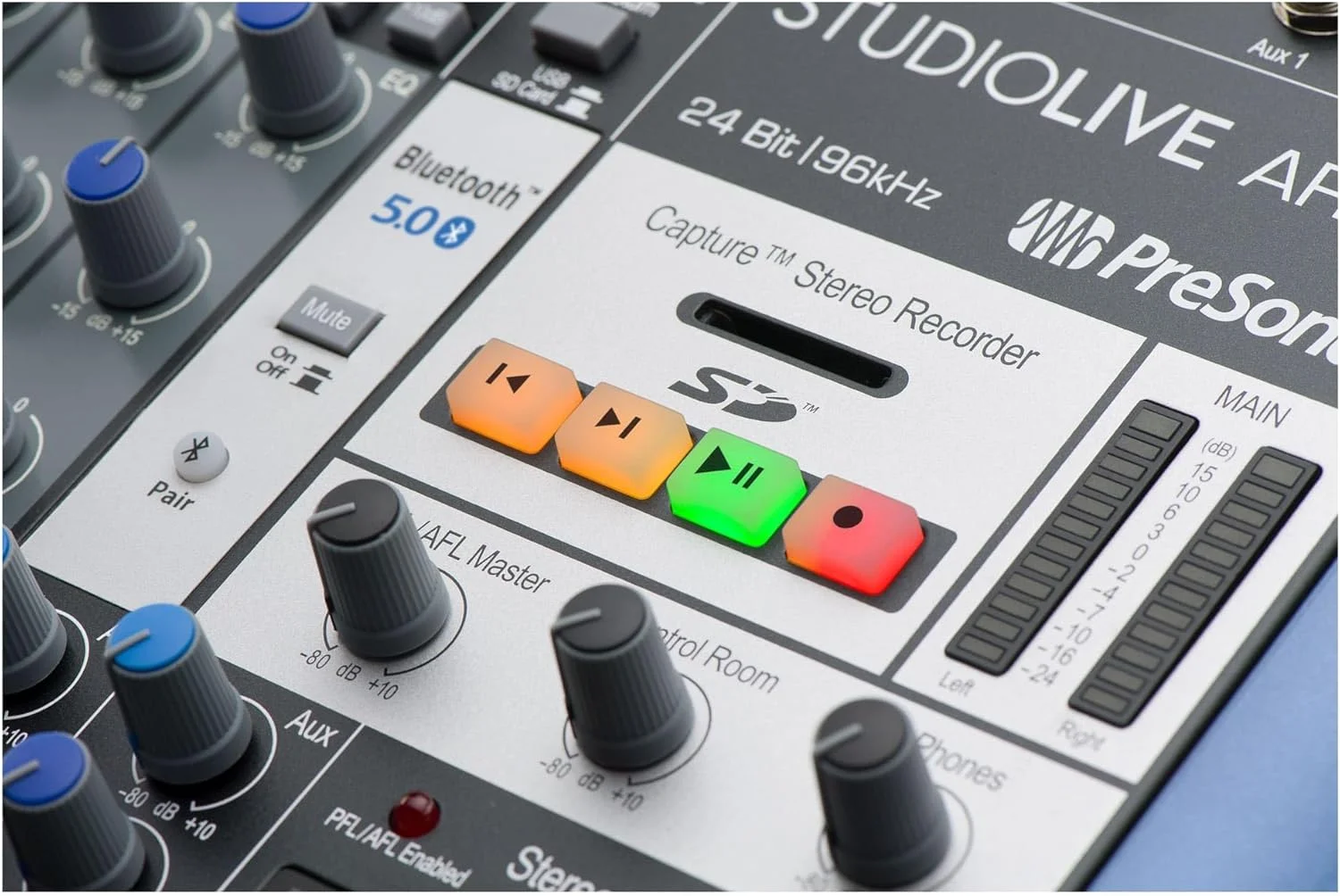 میکسر آنالوگ/کارت صدای PreSonus StudioLive AR12c، ۱۴ کانال، سازگار با USB-C و دارای ضبط کننده استریو SD میکسر آنالوگ/کارت صدای PreSonus StudioLive AR12c، ۱۴ کانال، سازگار با USB-C و دارای ضبط کننده استریو SD